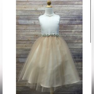 Petite Adele - Abigail Dress- Champagne size 7-8